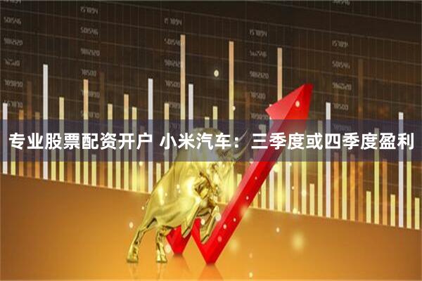 专业股票配资开户 小米汽车：三季度或四季度盈利